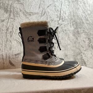 Sorel 1964 PAC Waterproof Women’s Black and White Houndstooth Winter Boot Size 5